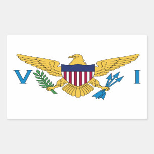 Adesivo Retangular Bandeira das Ilhas Virgens dos EUA