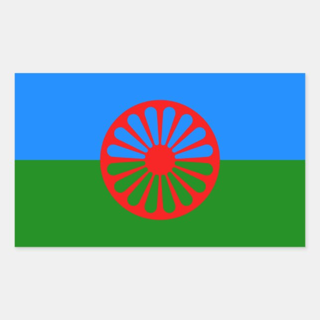 Adesivo Retangular Bandeira das Pessoas Romani - Sinalizador Romani (Frente)