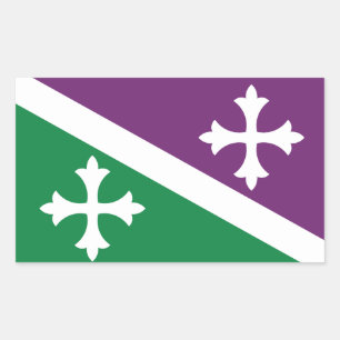 Adesivo Retangular Bandeira de Adjuntas, Porto Rico