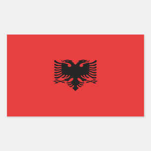 Adesivo Retangular Bandeira de Albânia
