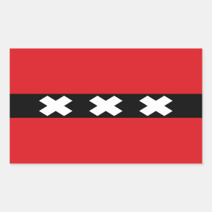 Adesivo Retangular Bandeira de Amesterdã, Países Baixos