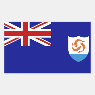 Adesivo Retangular Bandeira de Anguila