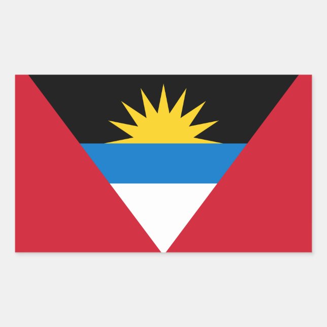 Adesivo Retangular Bandeira de Antígua e Barbuda Patriótica (Frente)