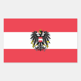 Adesivo Retangular Bandeira de Áustria