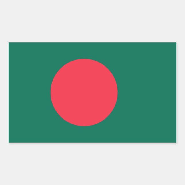 Adesivo Retangular Bandeira de Bangladesh/Bangladesh (Frente)