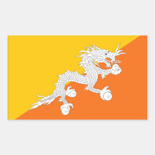 Adesivo Retangular Bandeira de Bhutan