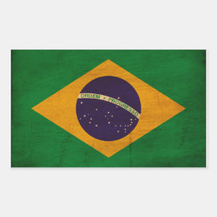 Adesivo Retangular Bandeira de Brasil