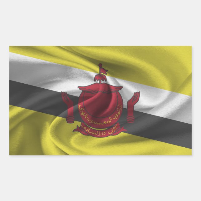 Adesivo Retangular Bandeira de Brunei (Frente)
