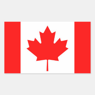 Adesivo Retangular Bandeira de Canadá