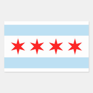 Adesivo Retangular Bandeira de Chicago