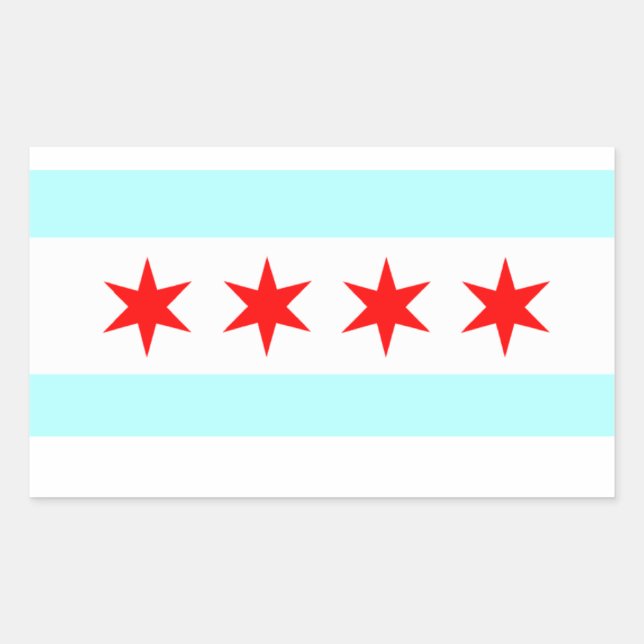 Adesivo Retangular Bandeira de Chicago (Frente)