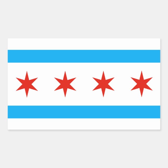 Adesivo Retangular Bandeira de Chicago tradicional (Frente)