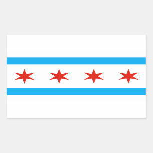 Adesivo Retangular Bandeira de Chicago tradicional