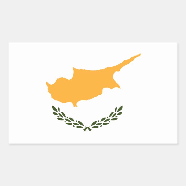 Adesivo Retangular Bandeira de Chipre (Frente)