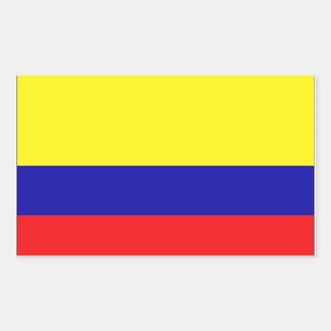 Adesivo Retangular Bandeira de Colômbia (Frente)
