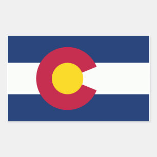Adesivo Retangular Bandeira de Colorado