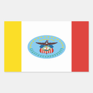 Adesivo Retangular Bandeira de Columbus, Ohio Rectangular Sticker