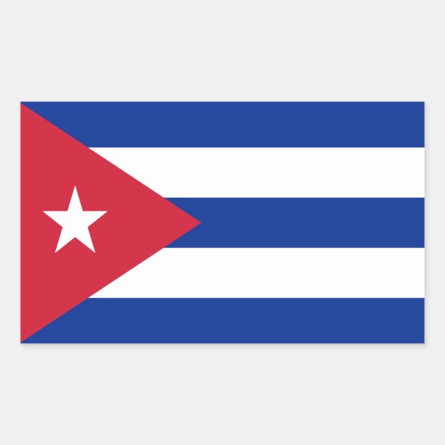 Adesivo Retangular Bandeira de Cuba (Frente)