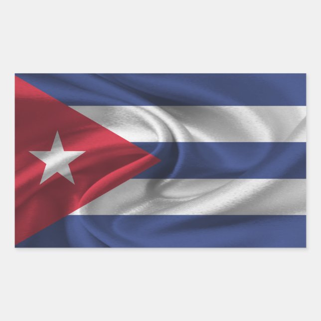 Adesivo Retangular Bandeira de Cuba (Frente)