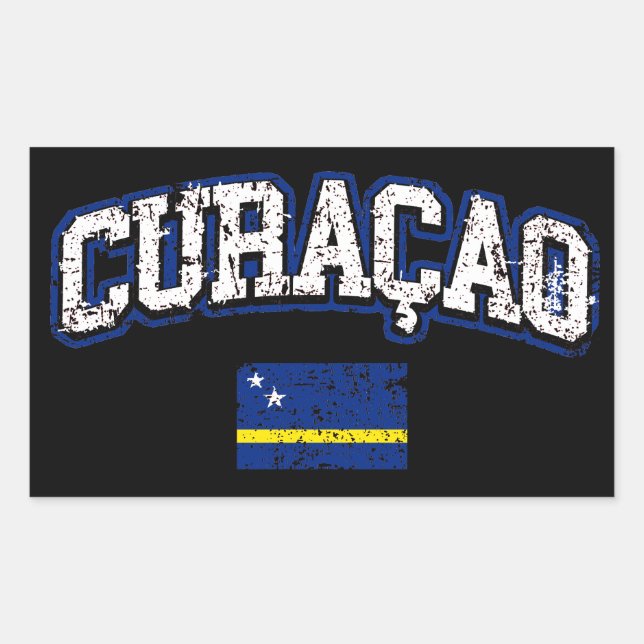 Adesivo Retangular Bandeira de Curaçao (Frente)