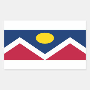 Adesivo Retangular Bandeira de Denver, Colorado