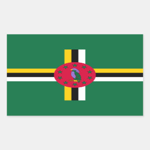 Adesivo Retangular Bandeira de Dominica