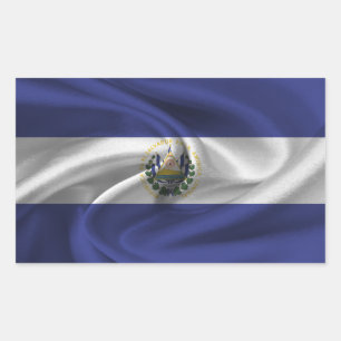Adesivo Retangular Bandeira de El Salvador