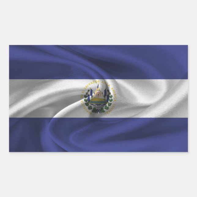 Adesivo Retangular Bandeira de El Salvador (Frente)