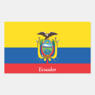 Adesivo Retangular Bandeira de Equador