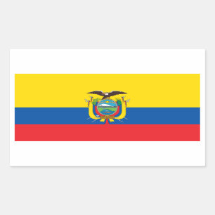 Adesivo Retangular Bandeira de Equador/Ecuadorian