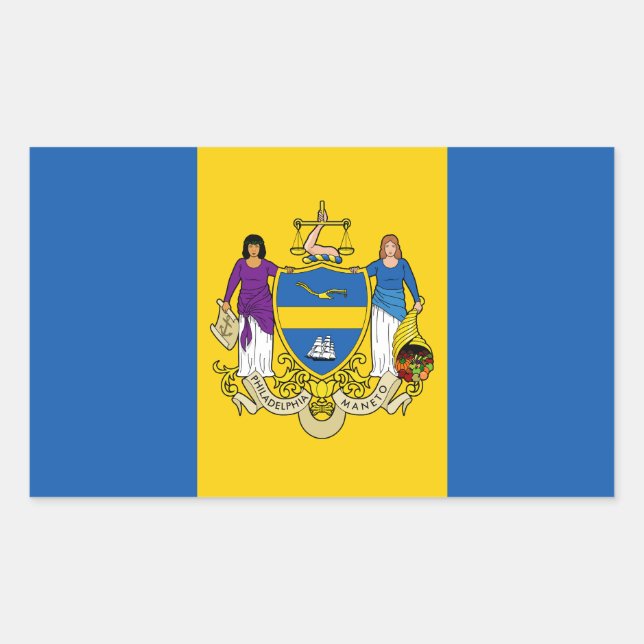 Adesivo Retangular Bandeira de Filadélfia, Pensilvânia (Frente)