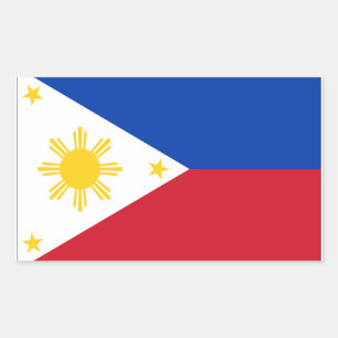 Adesivo Retangular Bandeira de Filipinas