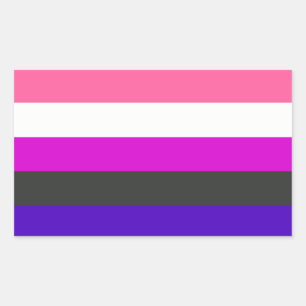 Adesivo Retangular Bandeira de Genderfluid