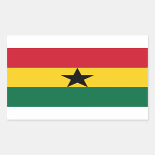 Adesivo Retangular Bandeira de Ghana