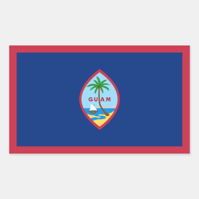 Adesivo Retangular Bandeira de Guam (Frente)