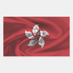 Adesivo Retangular Bandeira de Hong Kong