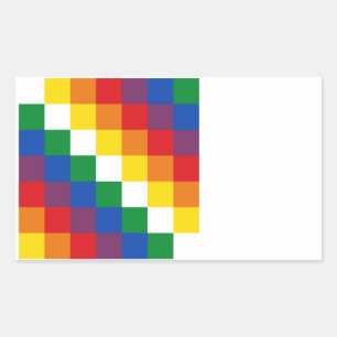 Adesivo Retangular Bandeira de Huipala/Wipala. Qulla andino Suyu.