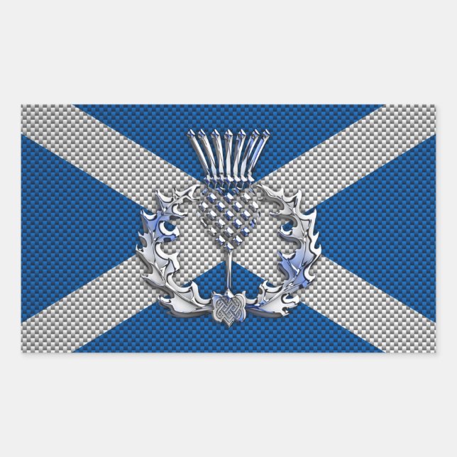 Adesivo Retangular Bandeira de Impressão de fibra de carbono na Escóc (Frente)