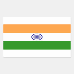Adesivo Retangular Bandeira de India