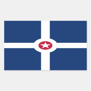 Adesivo Retangular Bandeira de Indianápolis, Indiana