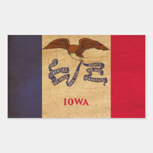 Adesivo Retangular Bandeira de Iowa