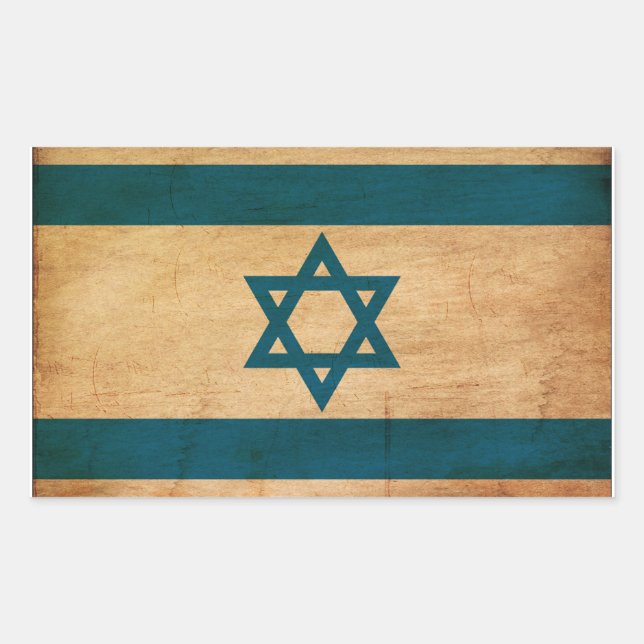 Adesivo Retangular Bandeira de Israel (Frente)