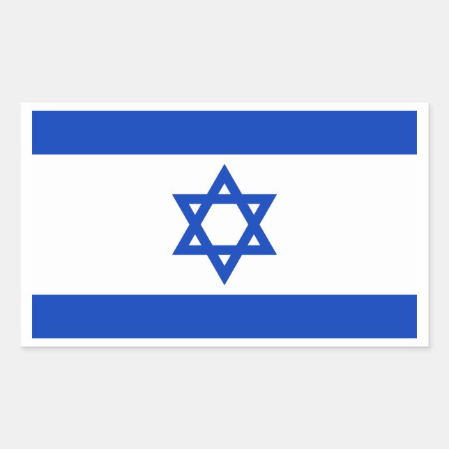 Adesivo Retangular Bandeira de Israel (Frente)