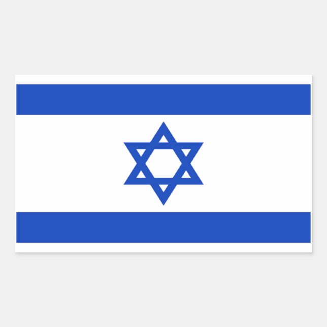 Adesivo Retangular Bandeira de Israel (Frente)