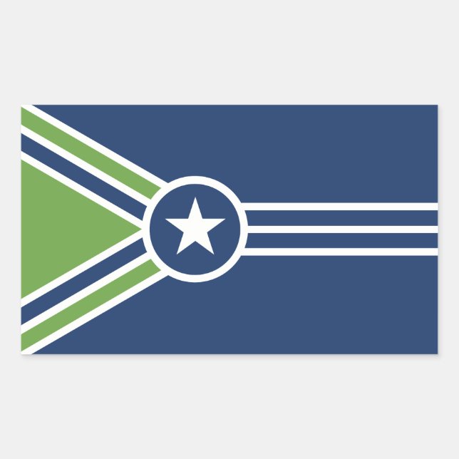 Adesivo Retangular Bandeira de Jackson, Tennessee (Frente)
