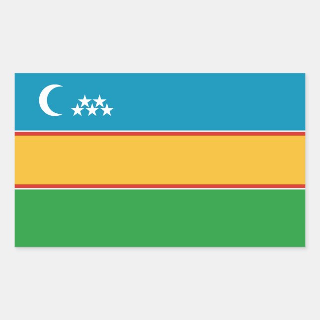 Adesivo Retangular Bandeira de Karakalpakstan (Frente)