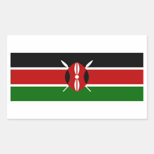 Adesivo Retangular Bandeira de Kenya/Kenyan
