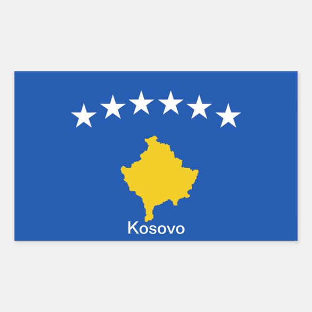 Adesivo Retangular Bandeira de Kosovo (Frente)