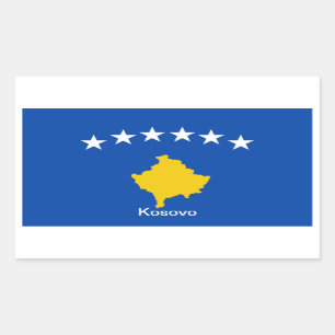 Adesivo Retangular Bandeira de Kosovo