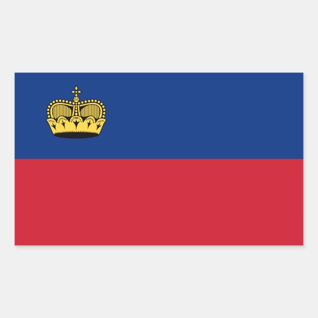 Adesivo Retangular Bandeira de Liechtenstein (Frente)